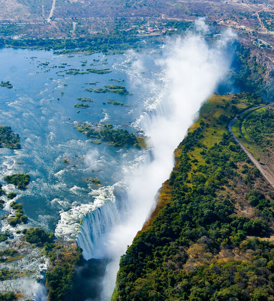 Aerial view of Victoria Falls