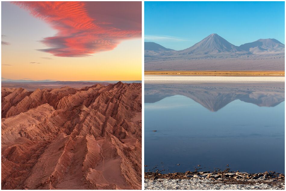 Valle de la Luna & Laguna Tebenquiche, Atacama Desert, Chile Valle de la Luna & Laguna Tebenquiche, Atacama Desert, Chile