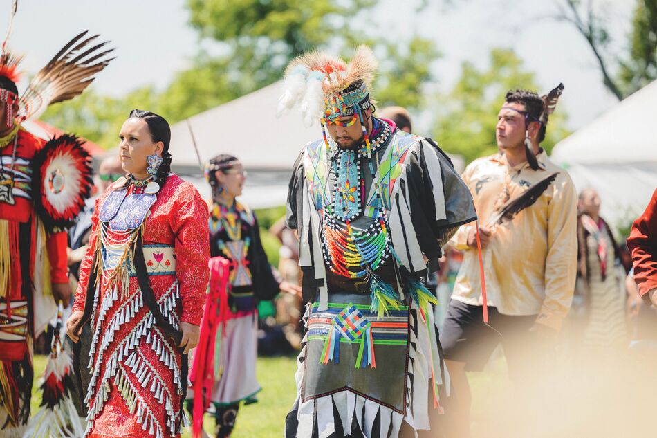 Traditional dress at the St Mary's First Nation Pow-wow, New Brunswick