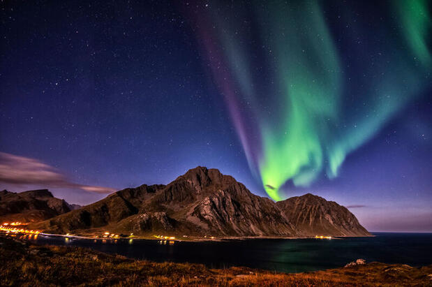 Northern Lights in autumn in the Norwegian Arctic