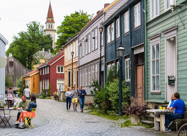 Bakklandet neighbourhood in Trondheim, Norway
