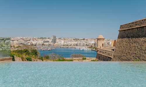 Pool with city view at the Phoenicia, Malta
