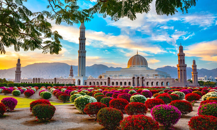 Beautiful morning view of Grand Mosque, Muscat, Oman