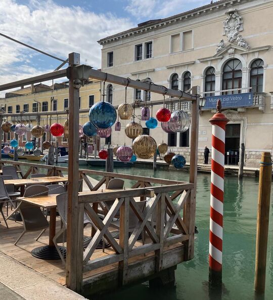 Murano glass hanging opposite Museo del Vetro