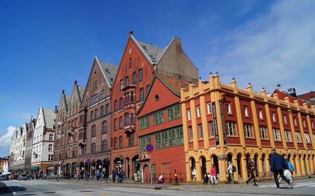 Colourful houses of Bryggen & the Hanseatic Museum