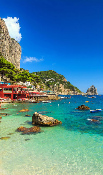 Capri island is a short boat trip from the mainland