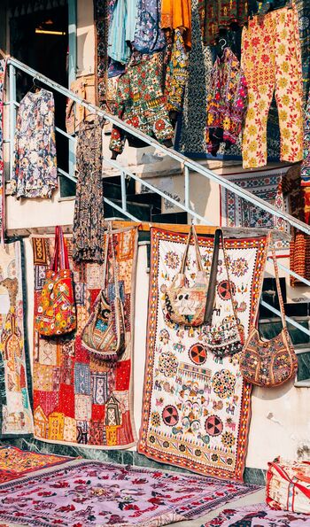 Carpets on sale on Udaipur street