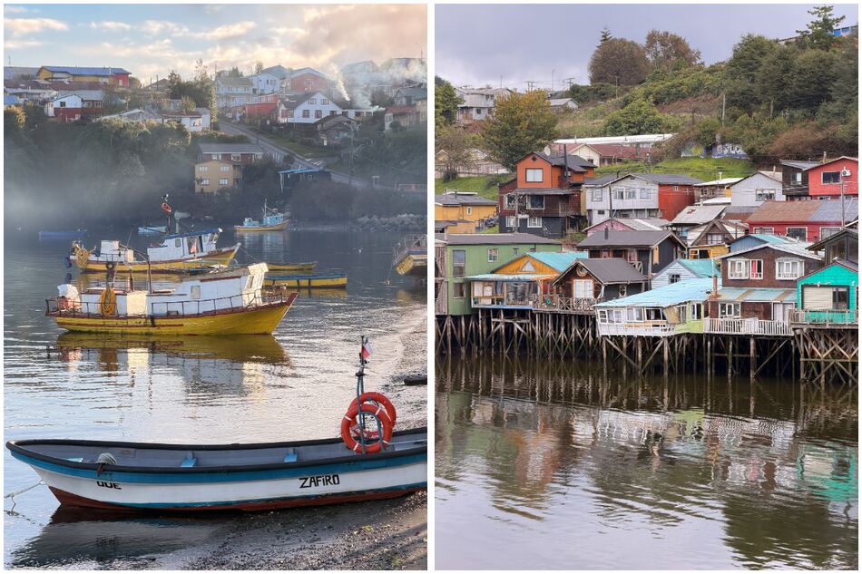 Colourful houses in Chiloé, Chile Colourful houses in Chiloé, Chile