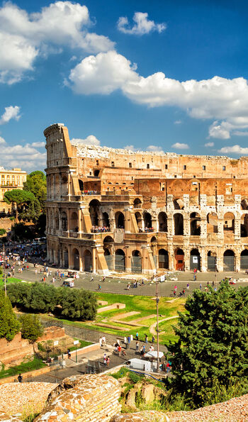 View of The Colosseum, Rome, on a sunny summer day