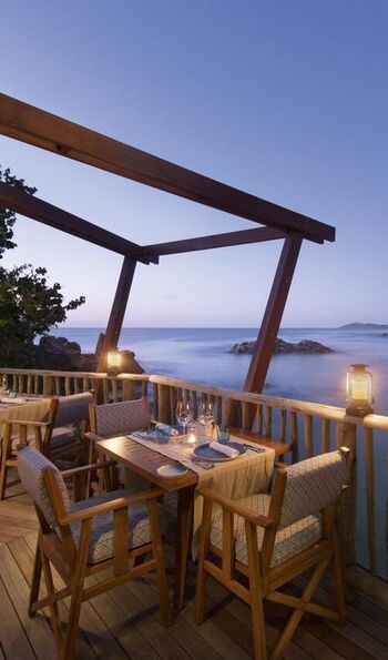 Dining on the terrace, Constance Lemuria