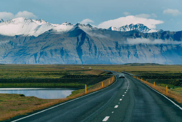 Driving in Iceland in summer