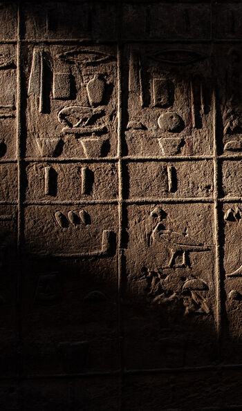 Egyptian hieroglyphs in the Karnak Temple Complex, Luxor