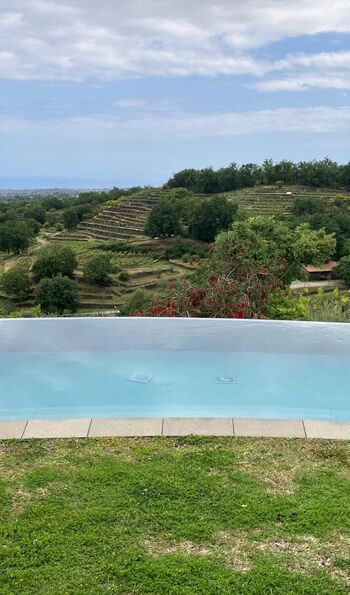 Private heated infinity pool at Monaci delle Terre Nere