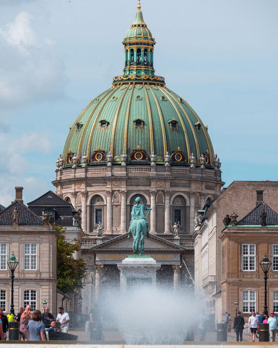 Marble Church with ornate green dome in Copenhagen