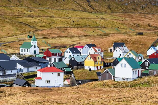 Gjógv village, Eysturoy Island, Faroe Islands