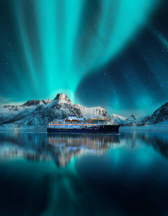 Northern Lights as seen on Havila Voyages Norwegian coastal cruise