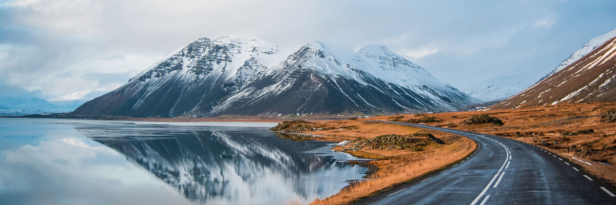 Icelandic road in winter