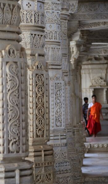 Interior of Jain temple, Ranakpur, Rajasthan