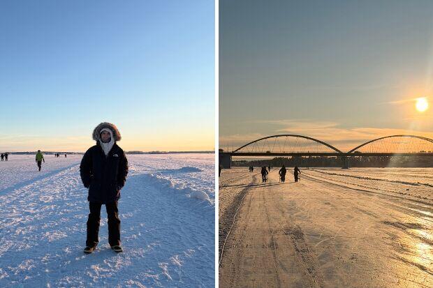 The ice road in Luleå, Swedish Lapland