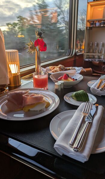 Breakfast aboard La Dolce Vita Orient Express