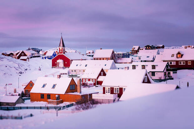 Nuuk, the capital of Greenland, in winter