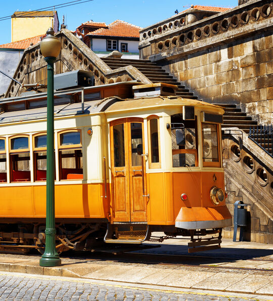 Old tram in Porto