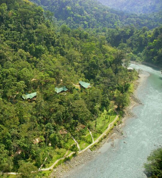 Aerial view of Pacuare Lodge