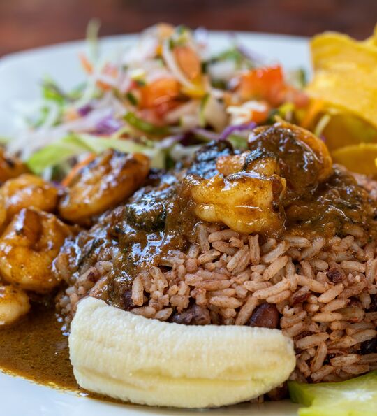 Traditional rice dish, Puerto Viejo, Costa Rica