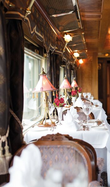 Restaurant car on The Eastern & Oriental Express
