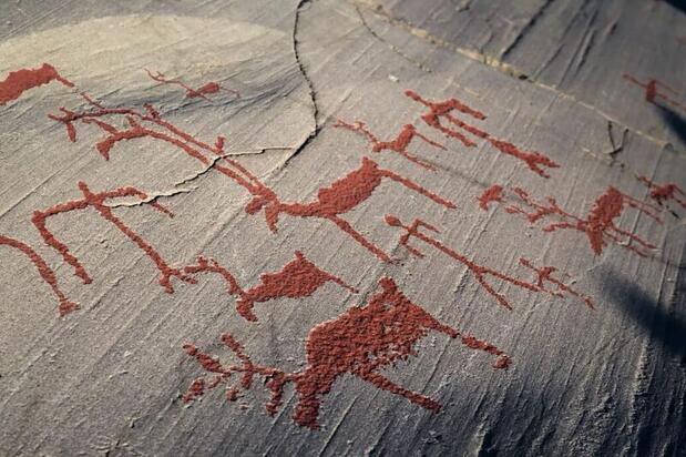Ancient rock carvings at the Alta Museum, Norway