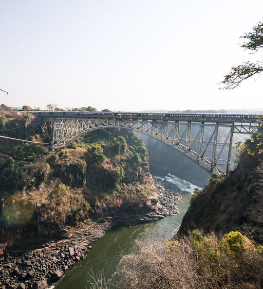Rovos Rail passing Victoria Falls