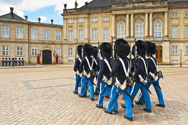 Changing of the Royal guards at Amalienborg Palace
