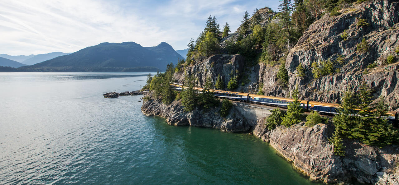 Rocky Mountaineer on the Sea-to-Sky Corridor route in Canada