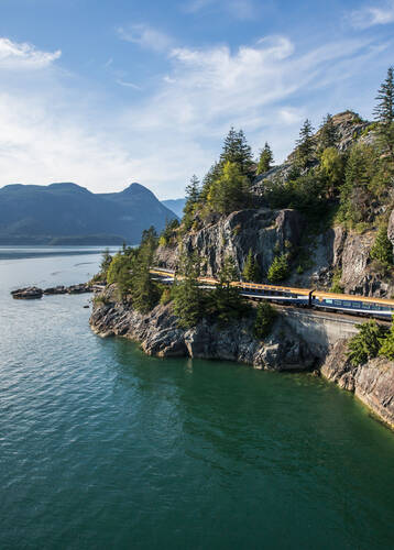 Rocky Mountaineer on the Sea-to-Sky Corridor route in Canada