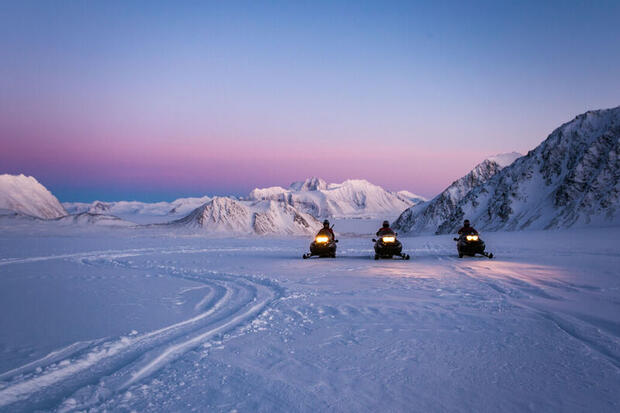 Snowmobiling in Svalbard