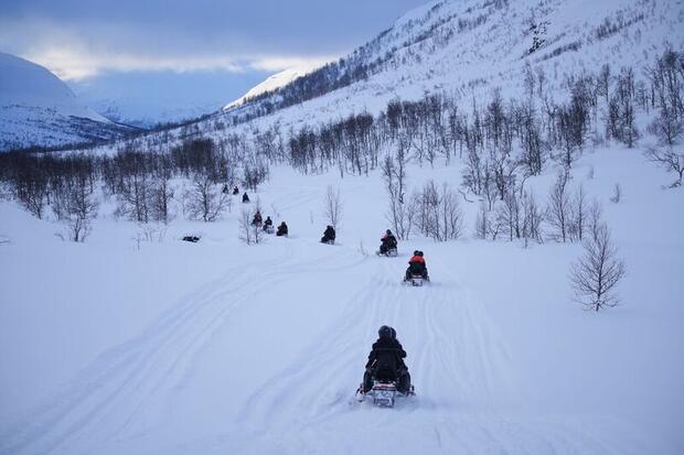 Snowmobiling near Tromso, Norway