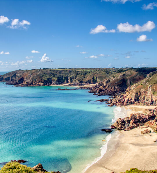 Cliffs off the coast of Guernsey, Channel Islands