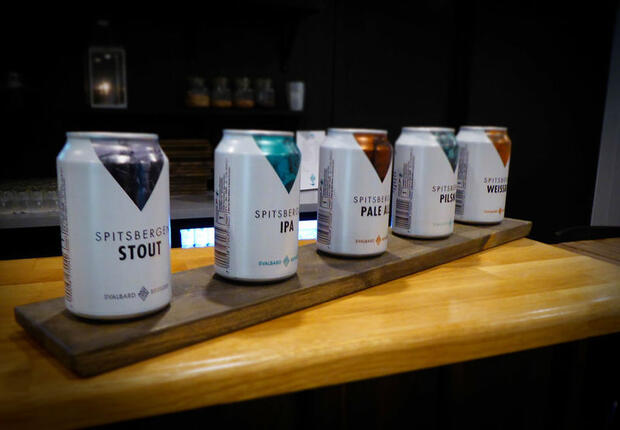 A selection of beers from Svalbard Brewery