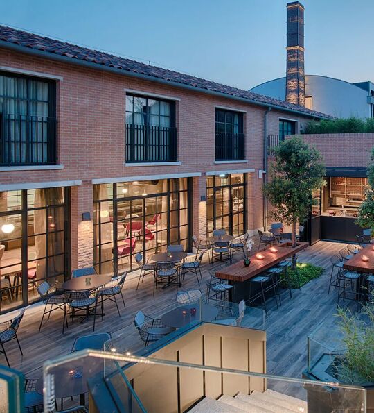 The terrace at NH Collection Venezia Murano Villa