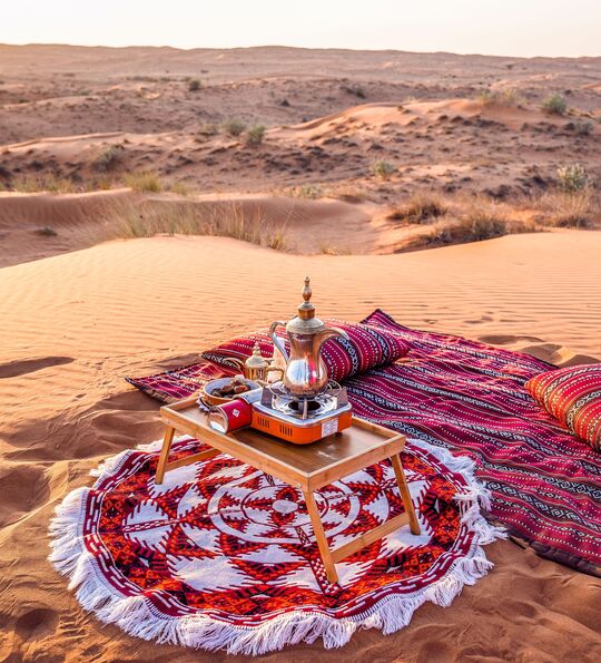 Traditional Omani tea in the desert
