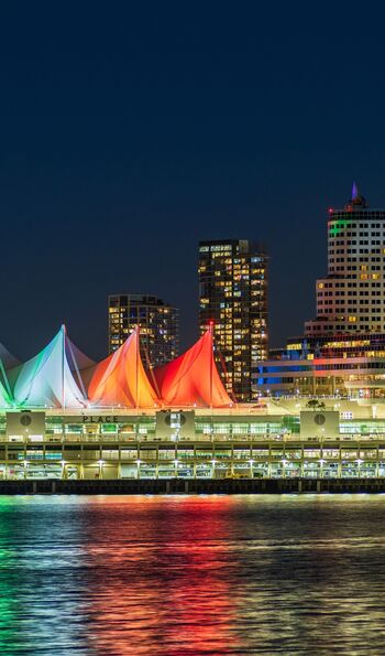 Vancouver harbour by night
