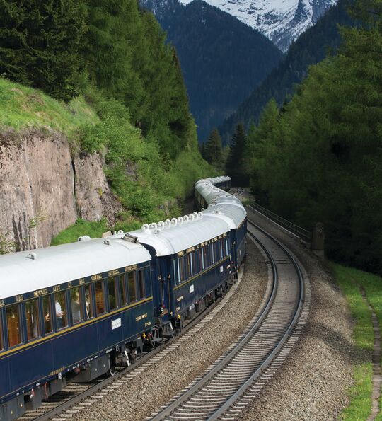 Gliding through the Alps on the Venice Simplon-Orient-Express